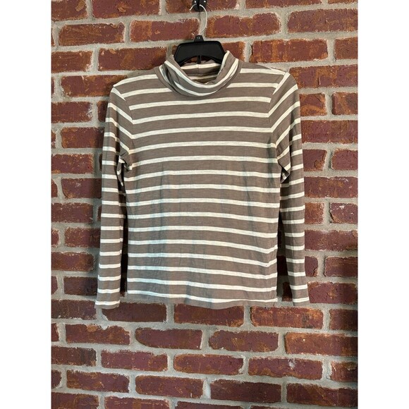 Madewell Tops - Madewell mock style neckline long sleeve striped shirt size medium
